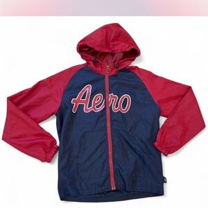 Aeropostale Red and Navy Hooded Jacket